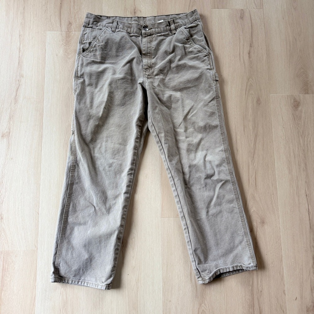 Craftsman Men's Beige Canvas Carpenter Pants Workwear Size‎ 38x30 Cotton